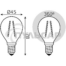 Лампа светодиодная Filament Шар E14 5Вт 4100К Gauss 105801205