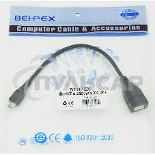 Кабель USB Behpex OTG USB(f)/MicroUSB (0.2м)