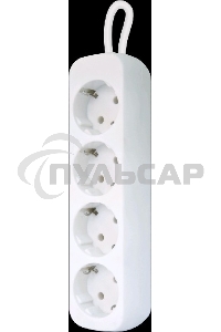 Удлинитель Defender E430 белый 3.0 м, 4 розетки 