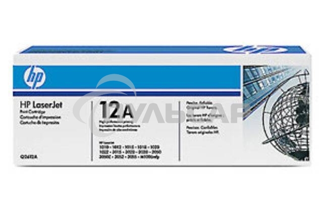 Картридж лазерный HP Q2612A черный для LaserJet 1010/1018/1020/1012/1015/3015/3020/3030 (2000стр.)