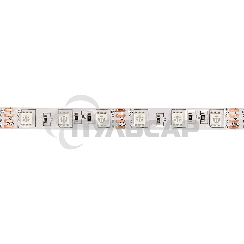 Лента светодиодная открытая, 10 мм, IP23, SMD 5050, 60 LED/m, 12 V, цвет свечения RGB