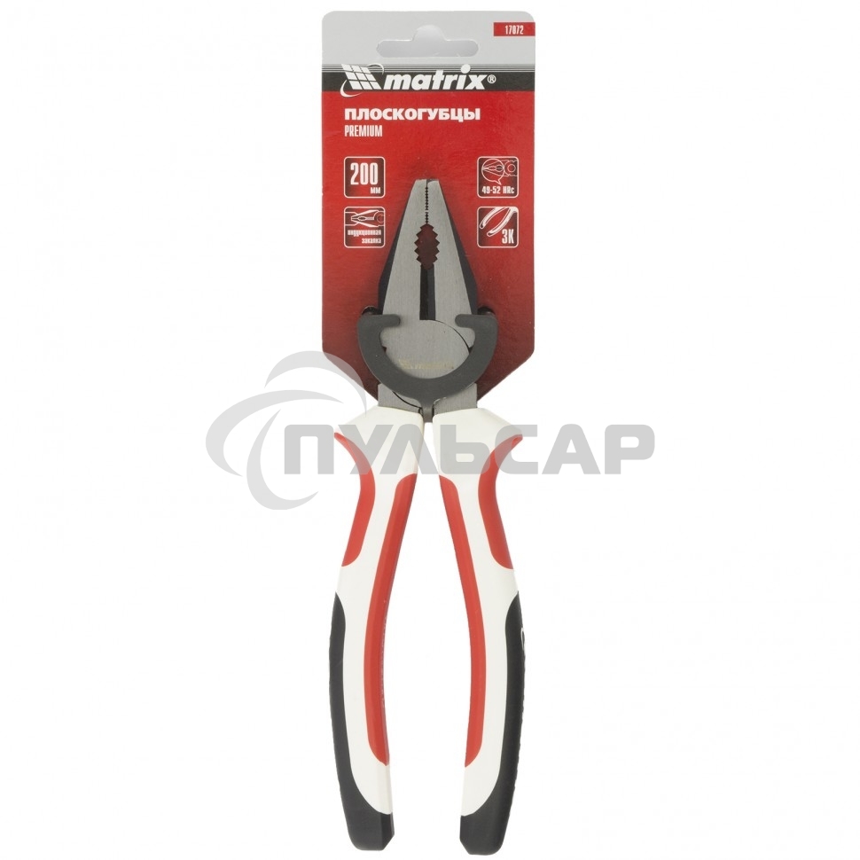 Плоскогубцы Matrix Premium, 200 мм, трехкомпонентные рукоятки