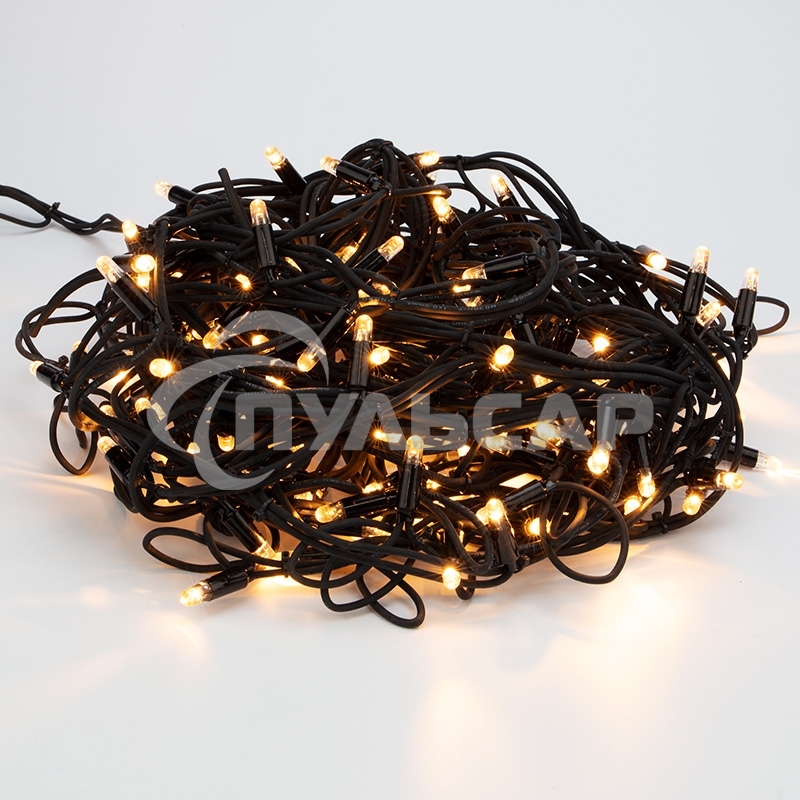 Гирлянда Neon-night Айсикл (Бахрома) светодиодная 5х0,7 м, 152 LED, черный провод каучук, теплое белое свечение