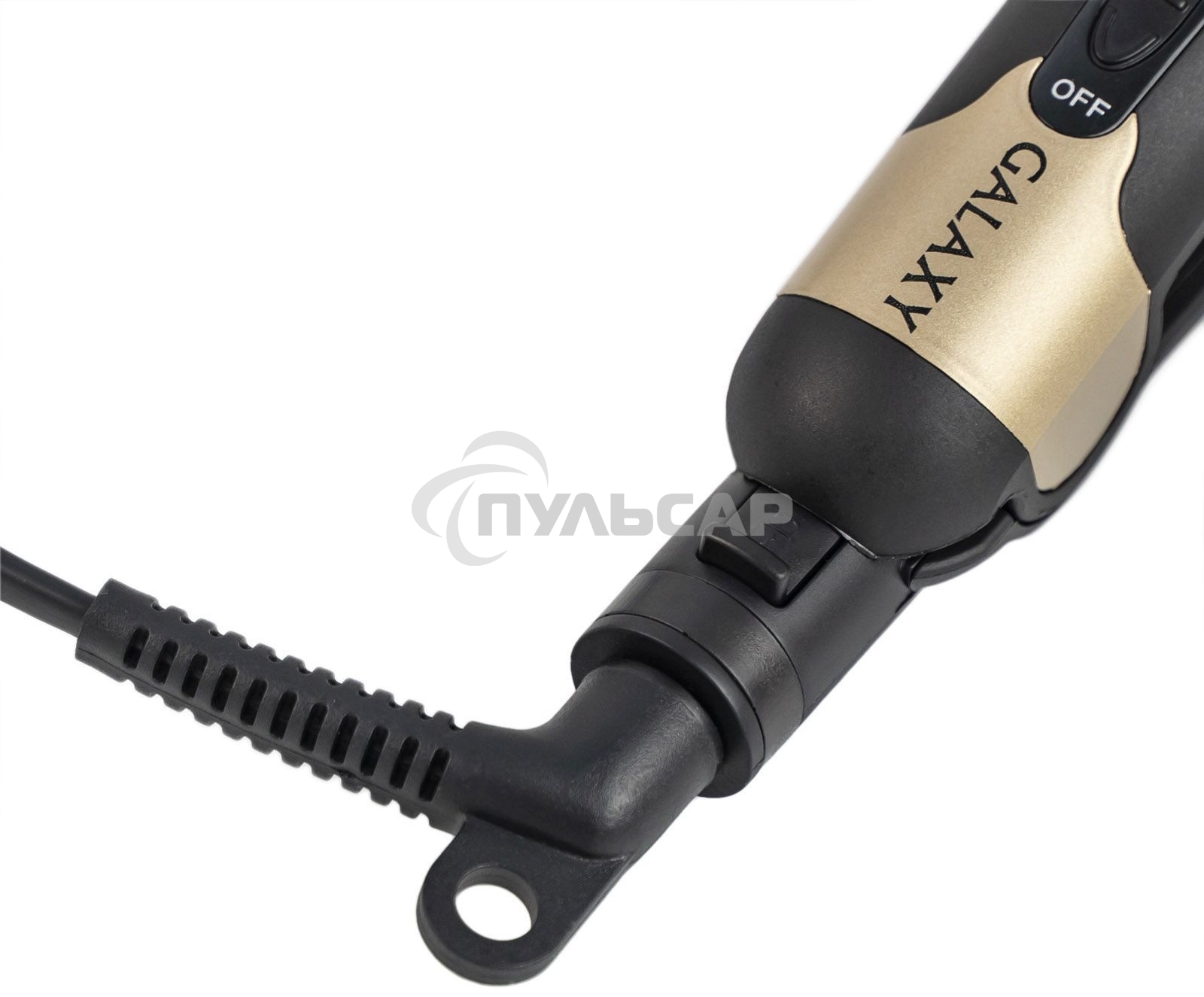 Щипцы для волос Galaxy Line GL 4519, черный, 40 Вт, максимальная температура 180°С, керамическое покрытие поверхностей, индикатор работы, ножка-подставка для обеспечения защиты от нагрева поверхности стола, шнур питания, вращающийся на 360°, подвесная пет