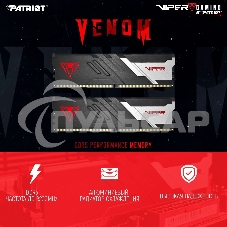 Оперативная память Patriot Viper Venom, DDR5, 32Gb (2x16Gb), 7200MHz, CL34, DIMM, с радиатором, черный