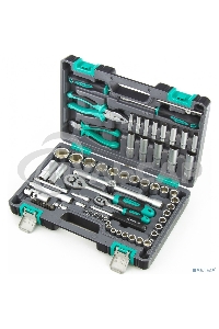 Набор инструментов STELS 141081/2'' 1/4'' CrV пластиковый кейс  69 предм.