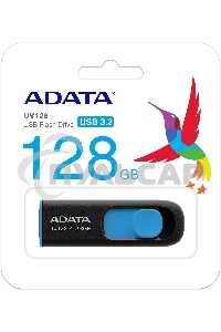 Флешка USB ADATA UV128 (AUV128-128G-RBE), 128Gb, USB 3.0, R/W 100/30, черный/синий