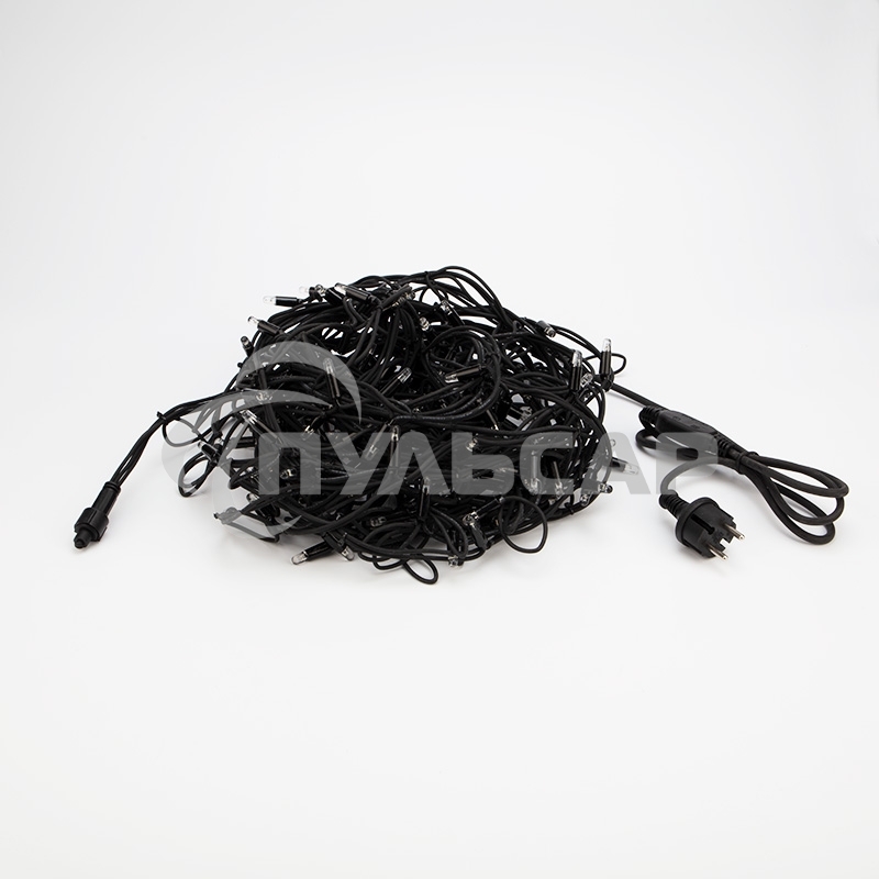 Гирлянда Neon-night Айсикл (Бахрома) светодиодная 5х0,7 м, 152 LED, черный провод каучук, теплое белое свечение