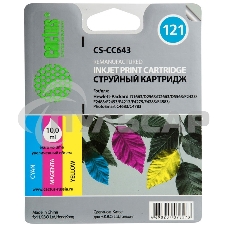 Картридж струйный Cactus CS-CC643 №121 многоцветный (9 мл.) для HP DJ D1663/D2563/D2663/D5563/F2423/F2483/F2493/F4213/F4275/F4283/F4583/PS C4683/C4783