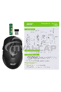 Мышь беспроводная Acer OMR060 черный, 1600 dpi, радиоканал, USB, кнопки - 6