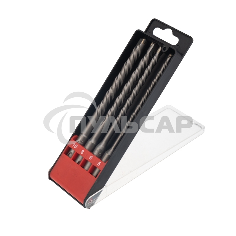 Набор буров по бетону 5-6-8-10х160 мм, 4 шт., в пластиковой коробке SDS PLUS Kranz 