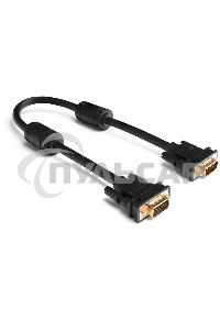 Кабель Greenconnect SVGA 7.0м черный, позолоченные контакты, ферритовые кольца, OD8.0мм. 15M / 15M Premium GCR-VM2VM2-7.0m, 28/28 AWG, двойной экран