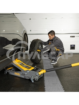 Домкрат гидравлический подкатной Denzel 3,8 т, 110-580 мм, быстрый подъем, низкий подхват, проф. 51251