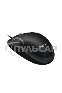 Мышь проводная Logitech B100 черный, 1000 dpi, USB, кнопки - 3