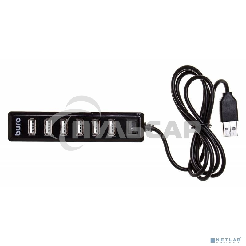 Разветвитель USB 2.0 Buro BU-HUB7-1.0-U2.0 7порт. черный