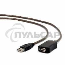 Кабель-удлинитель USB2.0 активный Cablexpert UAE-01-15M, AM/AF, 15м