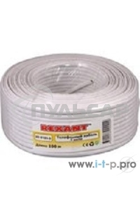 Телефонный кабель Rexant ШТЛП 4 жилы Cu, белый, 100м