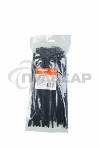 Хомут-стяжкa нейлоновая усиленная с двойным горизонтальным замком Rexant 260x9,0 мм, черная, упаковка 100 шт.