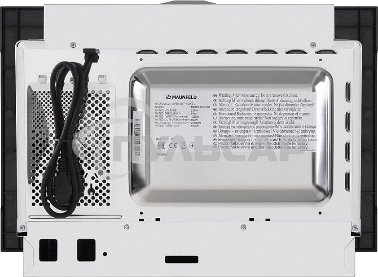 Микроволновая печь встраиваемая Maunfeld MBMO.20.1PGB черный, 20 л, 800 Вт, переключатели - поворотный механизм