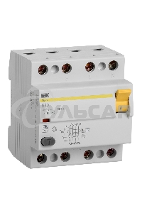 Выключатель дифференциального тока (УЗО) 4п 63А 100мА тип AC ВД1-63 ИЭК MDV10-4-063-100
