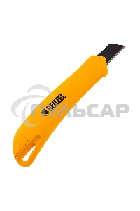 Нож, 18 мм, сменное лезвие, SK4, облегченный корпус, нажимной фиксатор Denzel