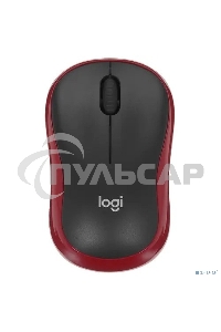 Мышь беспроводная Logitech M185, красный, 1000 dpi, радиоканал, USB, кнопки - 3