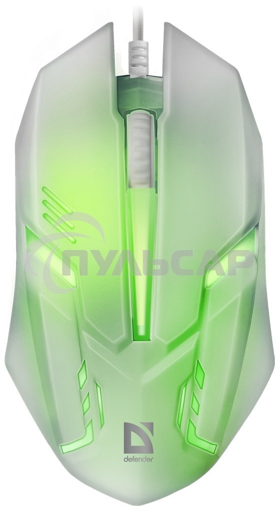 Мышь проводная Defender Cyber MB-560L белый, 1200 dpi, USB, кнопки - 3