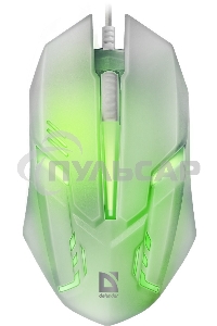 Мышь проводная Defender Cyber MB-560L белый, 1200 dpi, USB, кнопки - 3
