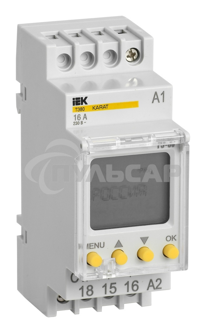Таймер цифровой ТЭ80 16А 230В на DIN-рейку KARAT IEK MTA10-16-080