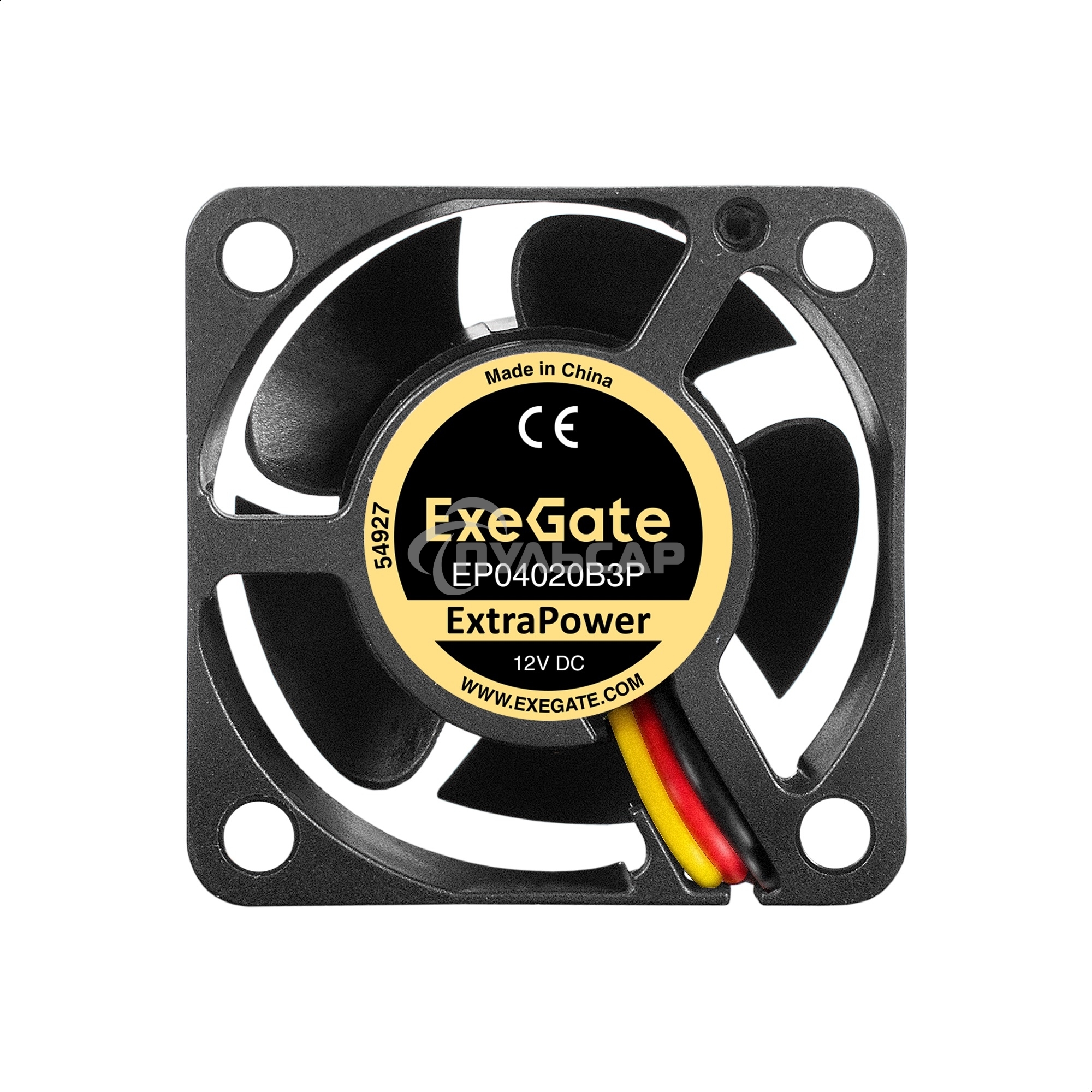 Вентилятор для корпуса ExeGate ExtraPower EP04020B3P черный, 40 мм, 7000 об/мин, 32 дБ, 3 pin