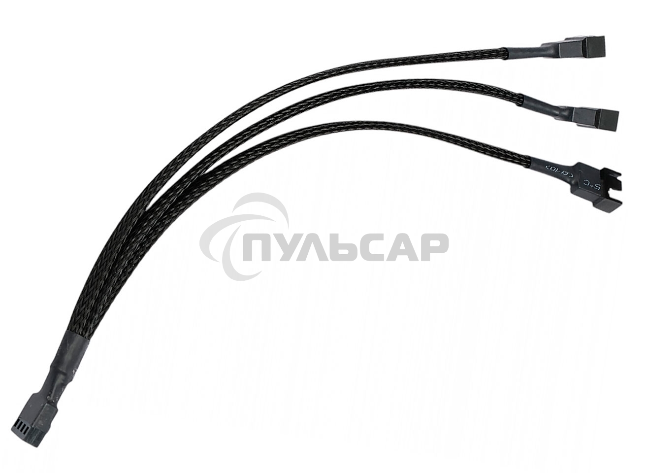 Кабель-разветвитель питания FAN Cablexpert CC-FAN-1F3M-27CM, 4pin(f)/3x4pin(m), PWM(ШИМ), медь, 27см, черный, пакет