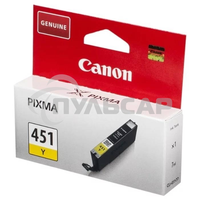 Картридж струйный CLI-451Y (6526B001) для Canon PIXMA iP7240/MG6340/MG5440, Желтый(Yellow), 344стр.