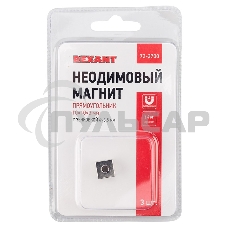 Неодимовый магнитный прямоугольник 10х10х3 мм с зенковкой 6х3,5 мм (упаковка 3 шт.)