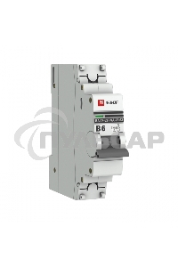 Выключатель автоматический модульный 1п B 6А 4.5кА ВА 47-63 PROxima EKF mcb4763-1-06B-pro