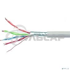 Кабель Cablexpert Россия FPC-6057-4-CU/100, FTP indoor 4x2x0.57, медный, кат.6, однож., 100м, box, серый