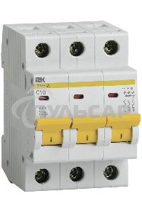 Выключатель автоматический Iek MVA20-3-010-C ВА47-29 3Р 10А 4,5кА х-ка С ИЭК