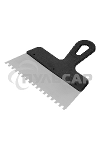 Шпатель из нержавеющей стали Сибртех 200 мм, зуб 6х6 мм, пластмассовая ручка 85464