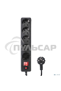 Сетевой фильтр Гарнизон EHLB-1 5р 10А 1.8м черный