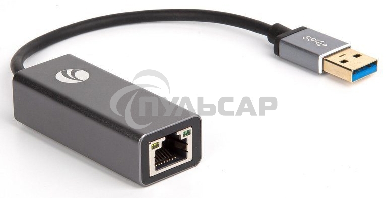 Кабель-переходник USB 3.0 (Am) --> LAN RJ-45 Ethernet 1000 Mbps, Aluminum Shell, VCOM <DU312M>