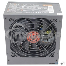 Блок питания Ginzzu CB650 12CM черный,24+4p,2 PCI-E(6+2), 4*SATA, 3*IDE,оплетка MB, кабель питания