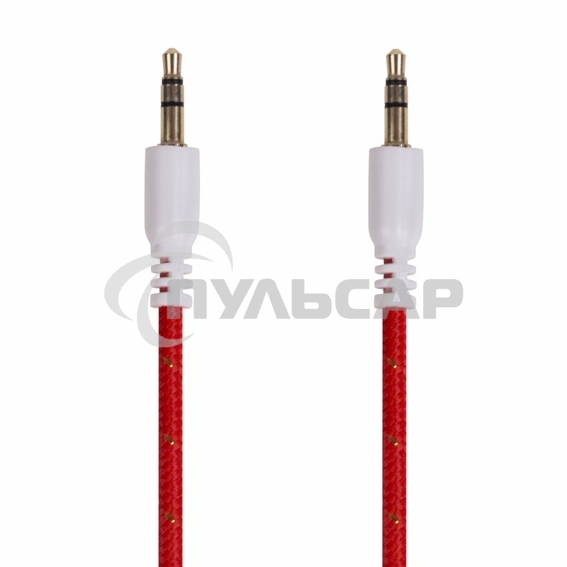 Аудиокабель AUX Rexant 3.5 мм в тканевой оплетке 1 м красный