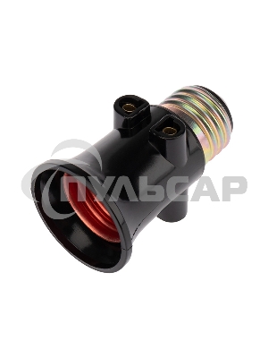 Патрон-розетка карболитовый Е27 черный с этикеткой Rexant