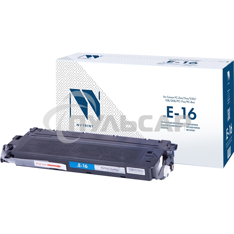 Картридж NVPrint совместимый Canon E-16 для FC-2xx/3xx/530/108/208/PC-7xx/PC-8xx (2000k)
