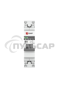 Выключатель автоматический модульный 1п B 6А 4.5кА ВА 47-63 PROxima EKF mcb4763-1-06B-pro