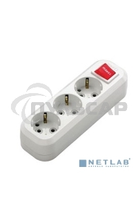 Колодка удлинителя MAKEL MGP211 3 гнезда с заземлением c выключателем