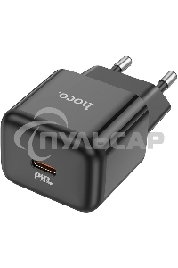 Сетевое зарядное устройство Hoco N32 Glory Black 30W 3A+2A+1.5A (PD+QC+AFC) USB Type-C универсальное черный