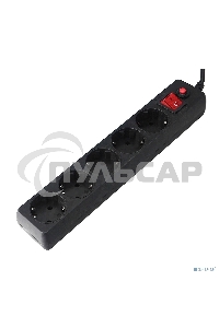 Сетевой фильтр Гарнизон EHLB-1 5р 10А 1.8м черный