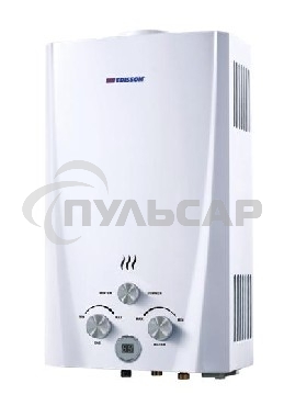 Водонагреватель Edisson F 20 D Газовый проточный(Стеклянный фасад, мощность 20кВт, луженый теплообменник 2,5кг, произв. 10л/мин, регулировка протока воды 0,025-0,8мПа и подачи газа 1274мПа, переключатель режимов 