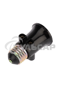 Патрон-розетка карболитовый Е27 черный с этикеткой Rexant