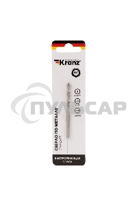 Сверло по металлу 4,0 мм HSS (1 шт. в упаковке) DIN 338 Kranz